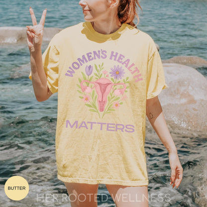 Womens Health Matters Advocacy Shirt | Watercolor Feminist Healthcare Equality T-Shirt | Uterus Women&amp;