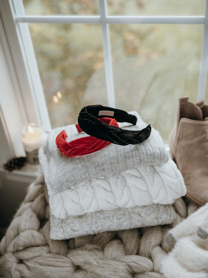 Black Velvet Braided Headband: Comfortable Holiday Hair Accessory for Women and Girls