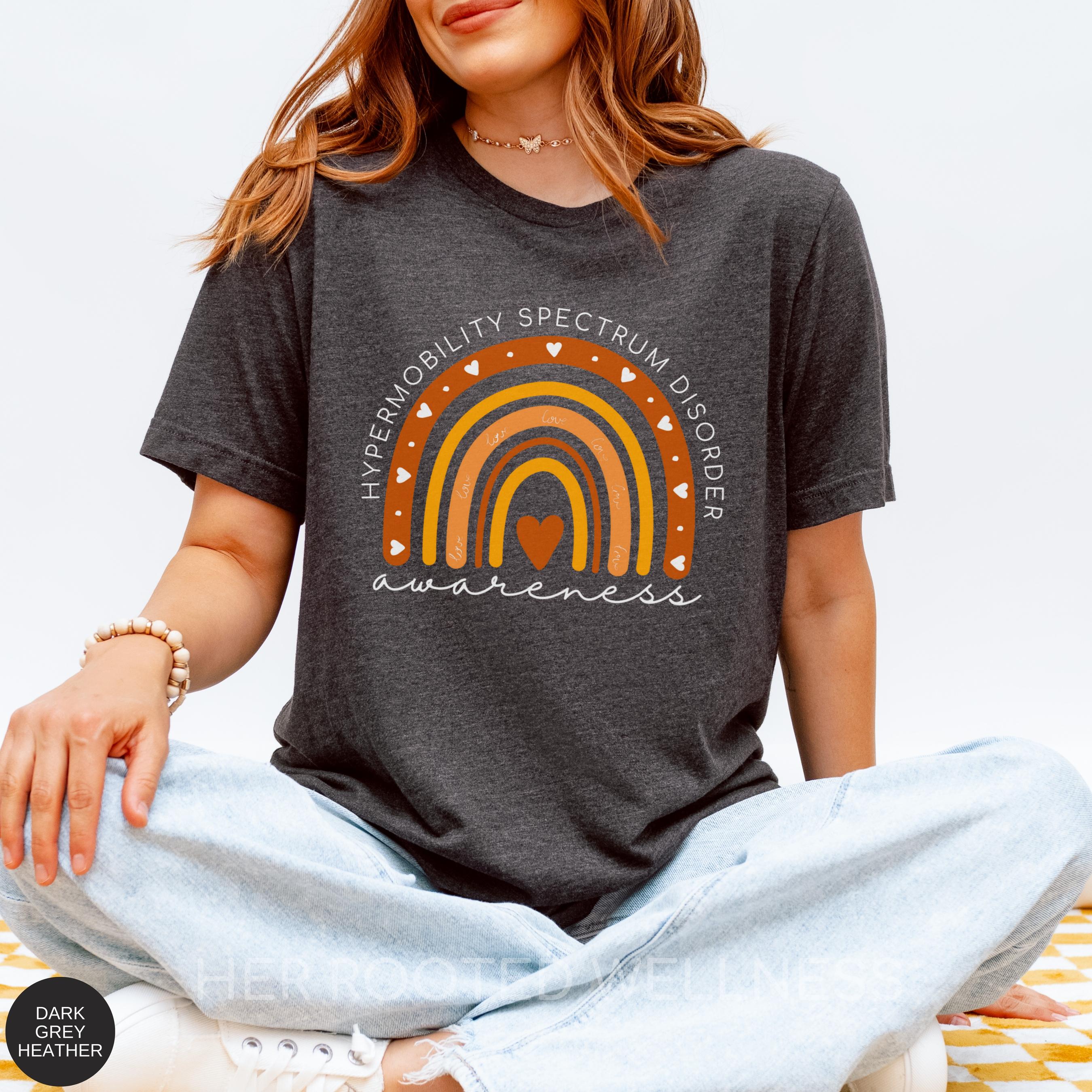 HSD Orange Rainbow Awareness Shirt | Hypermobility Spectrum Disorder T-Shirt | PT OT Gift | Rare Invisible Illness | Hypermobile Birthday