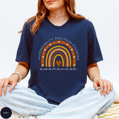 HSD Orange Rainbow Awareness Shirt | Hypermobility Spectrum Disorder T-Shirt | PT OT Gift | Rare Invisible Illness | Hypermobile Birthday