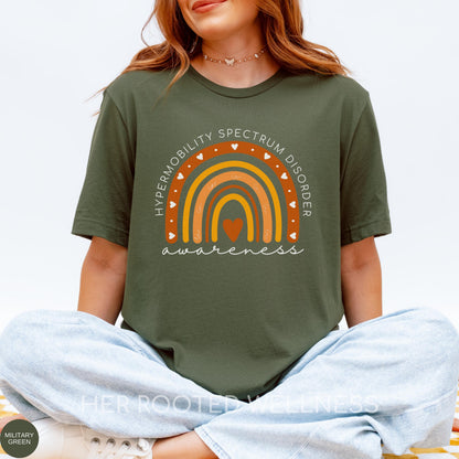 HSD Orange Rainbow Awareness Shirt | Hypermobility Spectrum Disorder T-Shirt | PT OT Gift | Rare Invisible Illness | Hypermobile Birthday
