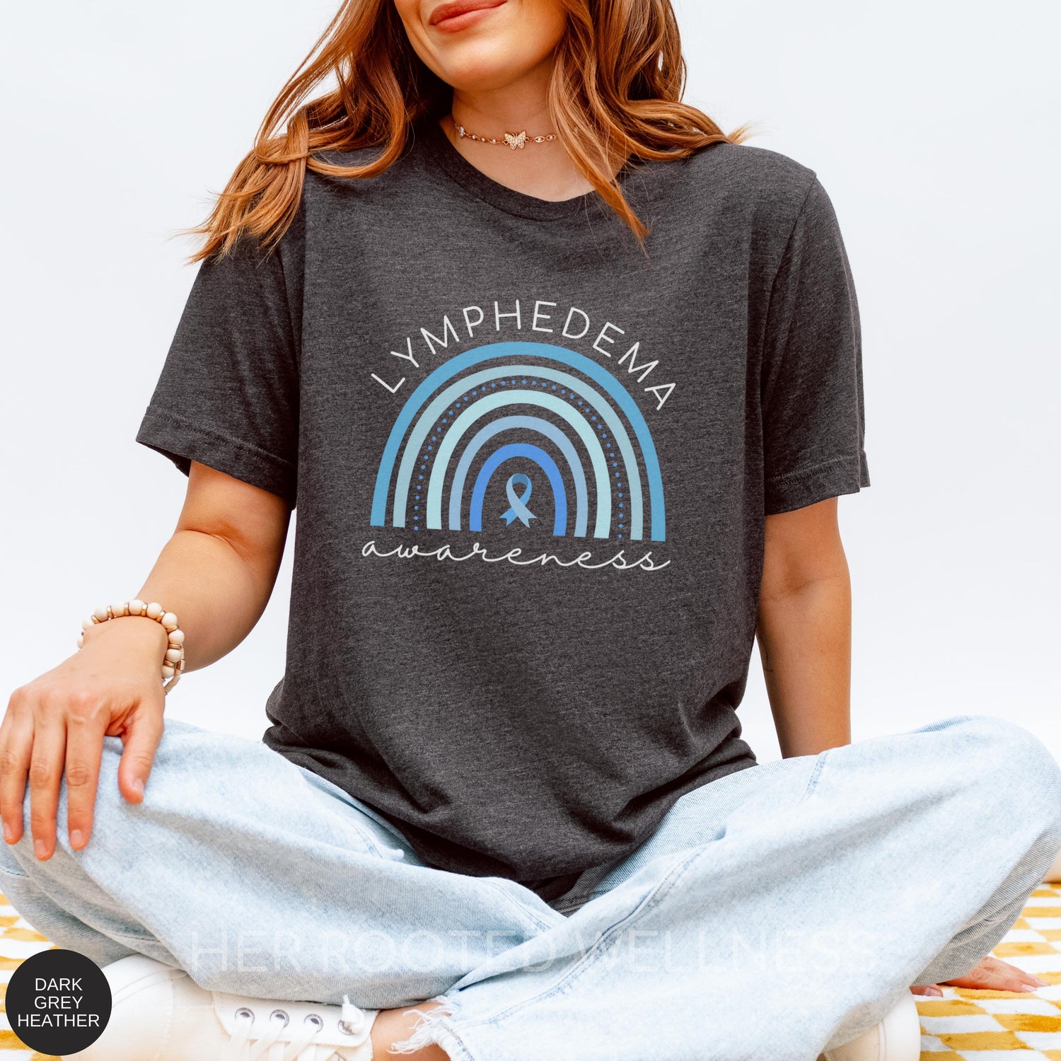 Lymphedema Awareness Shirt | Lymph Disorder T-Shirt | Lymphie Tee | CLT Gift | Lymphatic Chronic Illness |  Lymphadema Blue Rainbow Birthday