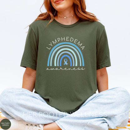 Lymphedema Awareness Shirt | Lymph Disorder T-Shirt | Lymphie Tee | CLT Gift | Lymphatic Chronic Illness |  Lymphadema Blue Rainbow Birthday