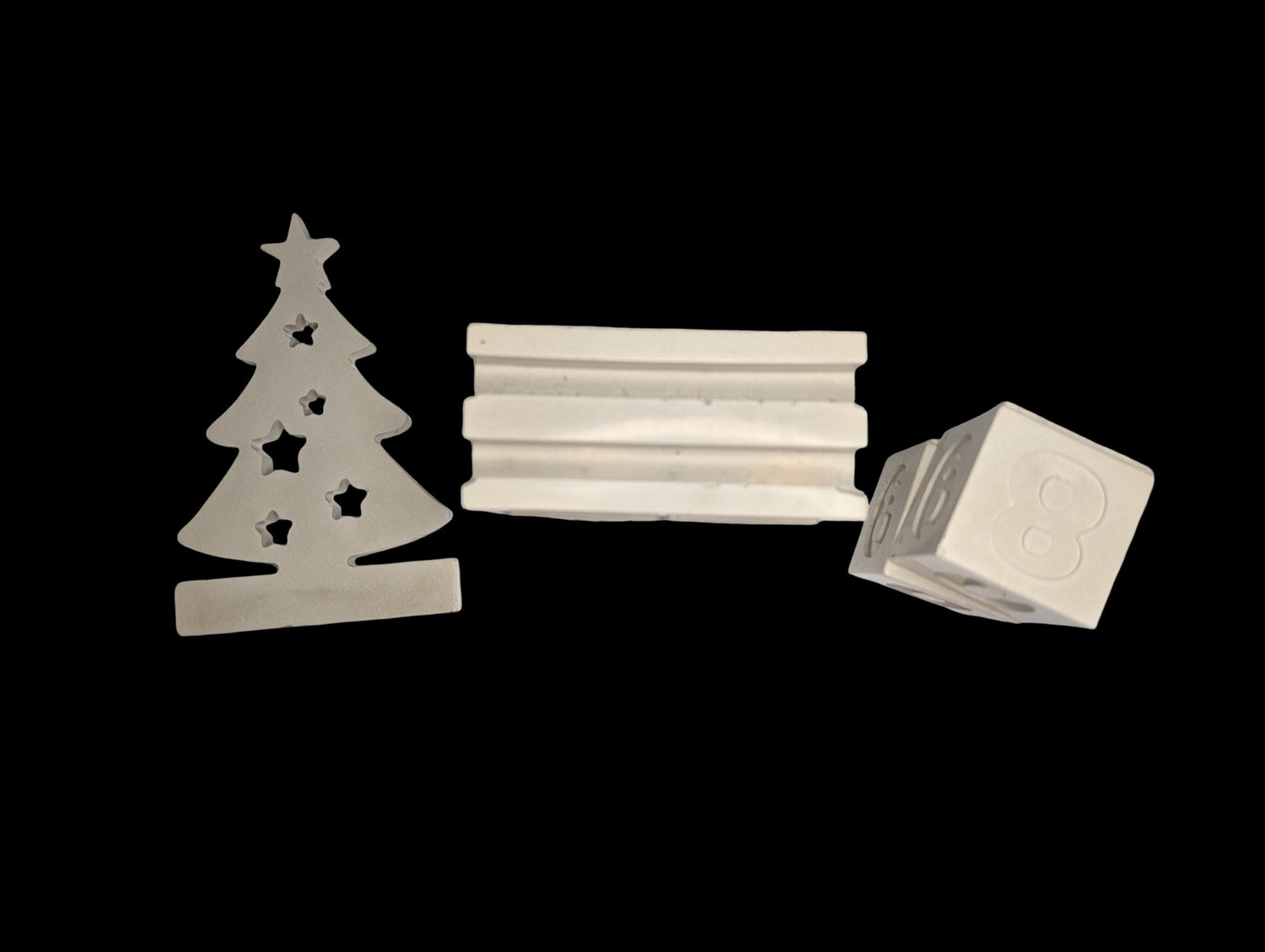 Concrete Christmas Advent Calendar | Paintable Holiday Decor | Minimalist Christmas Tree Block Set