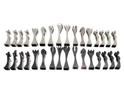 Hand-Painted Concrete Chess Set – Modern Minimalist Design