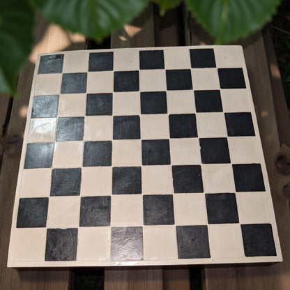 Hand-Painted Concrete Chess Set – Modern Minimalist Design