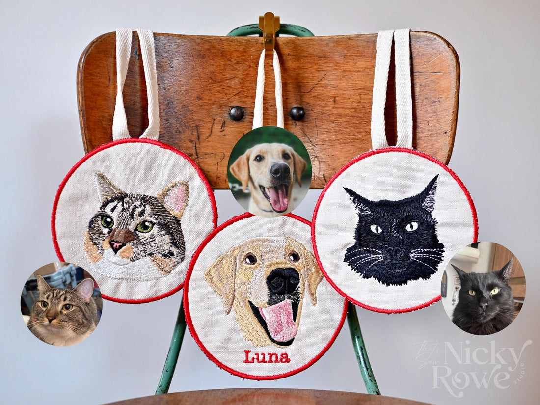 Custom Pet Portrait Christmas Ornament – Handcrafted Keepsake Gift, Handmade, NO AI