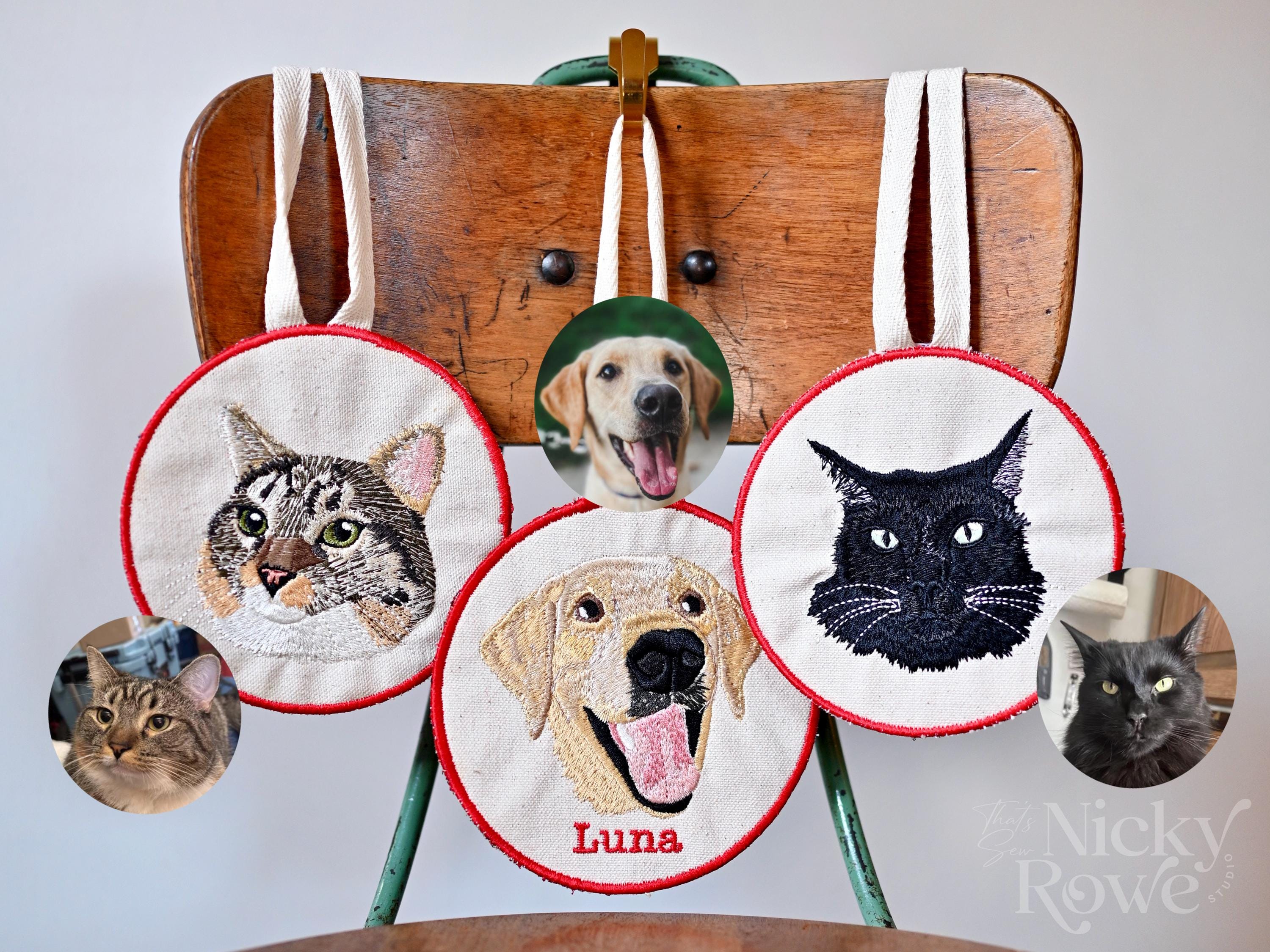 Custom Pet Portrait Christmas Ornament – Handcrafted Keepsake Gift, Handmade, NO AI