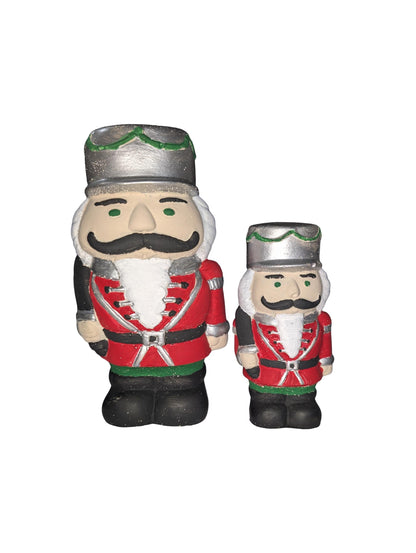 Handmade Concrete Nutcracker Figurines (6 &amp; 4 Inches Tall) | Paintable or Hand-Painted Christmas Decor | Modern Holiday Shelf Accent