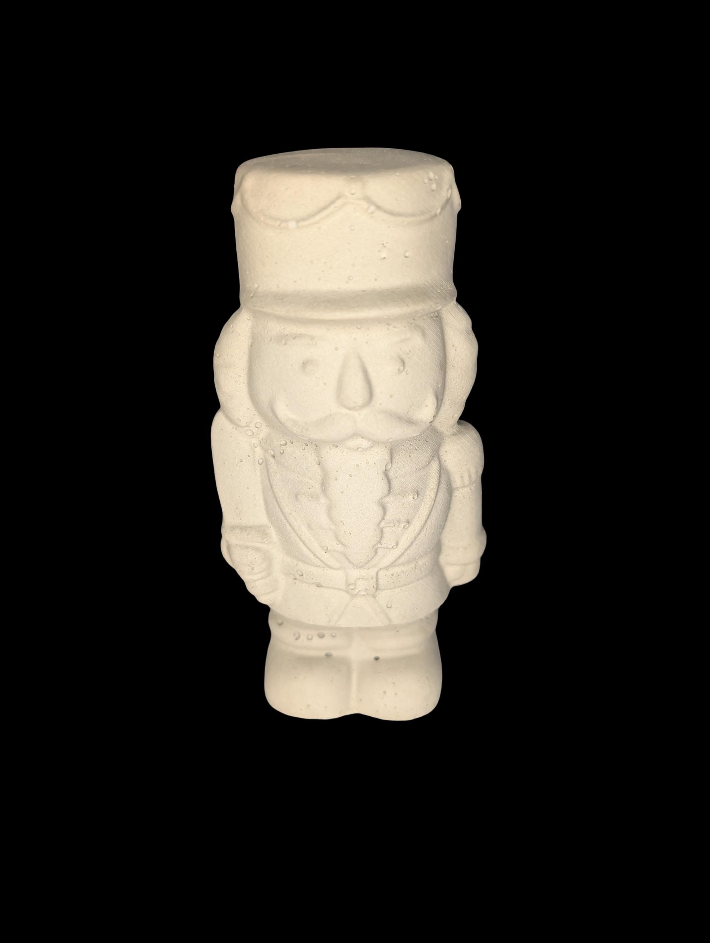 Handmade Concrete Nutcracker Figurines (6 &amp; 4 Inches Tall) | Paintable or Hand-Painted Christmas Decor | Modern Holiday Shelf Accent