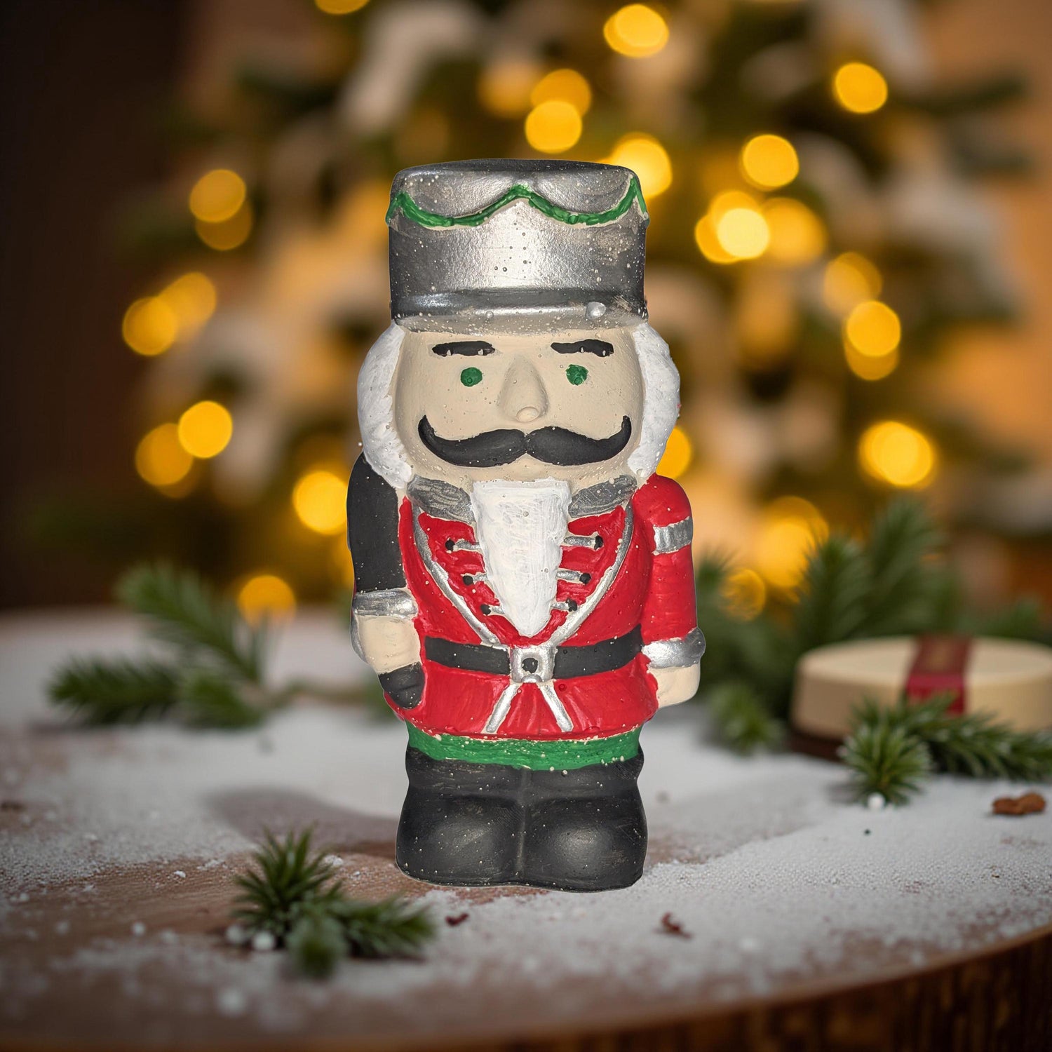 Handmade Concrete Nutcracker Figurines (6 &amp; 4 Inches Tall) | Paintable or Hand-Painted Christmas Decor | Modern Holiday Shelf Accent