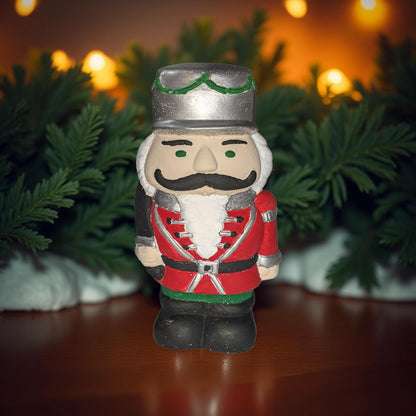 Handmade Concrete Nutcracker Figurines (6 &amp; 4 Inches Tall) | Paintable or Hand-Painted Christmas Decor | Modern Holiday Shelf Accent