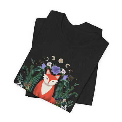 Whimsical Fox T-Shirt: Nature-Inspired Floral Design