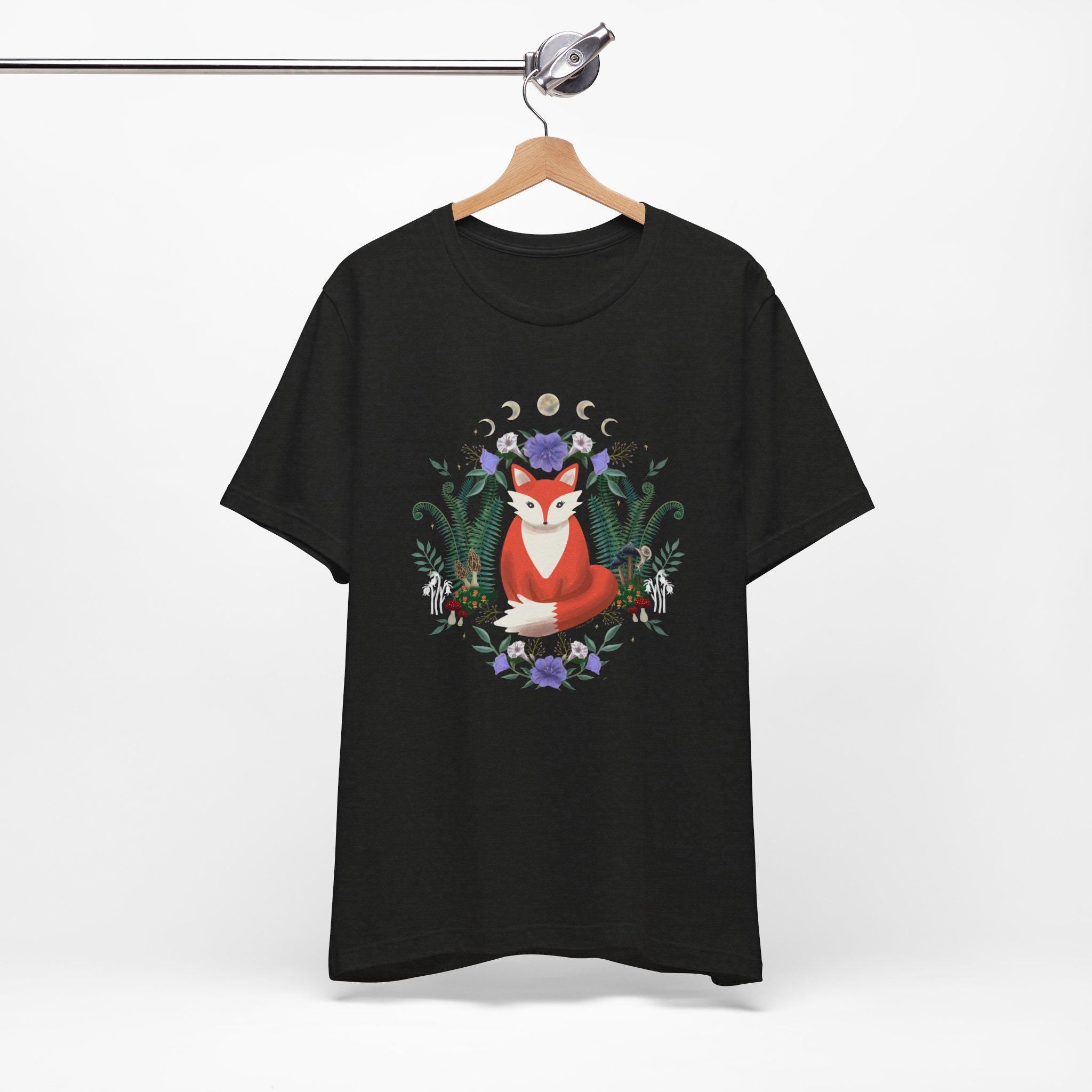 Whimsical Fox T-Shirt: Nature-Inspired Floral Design