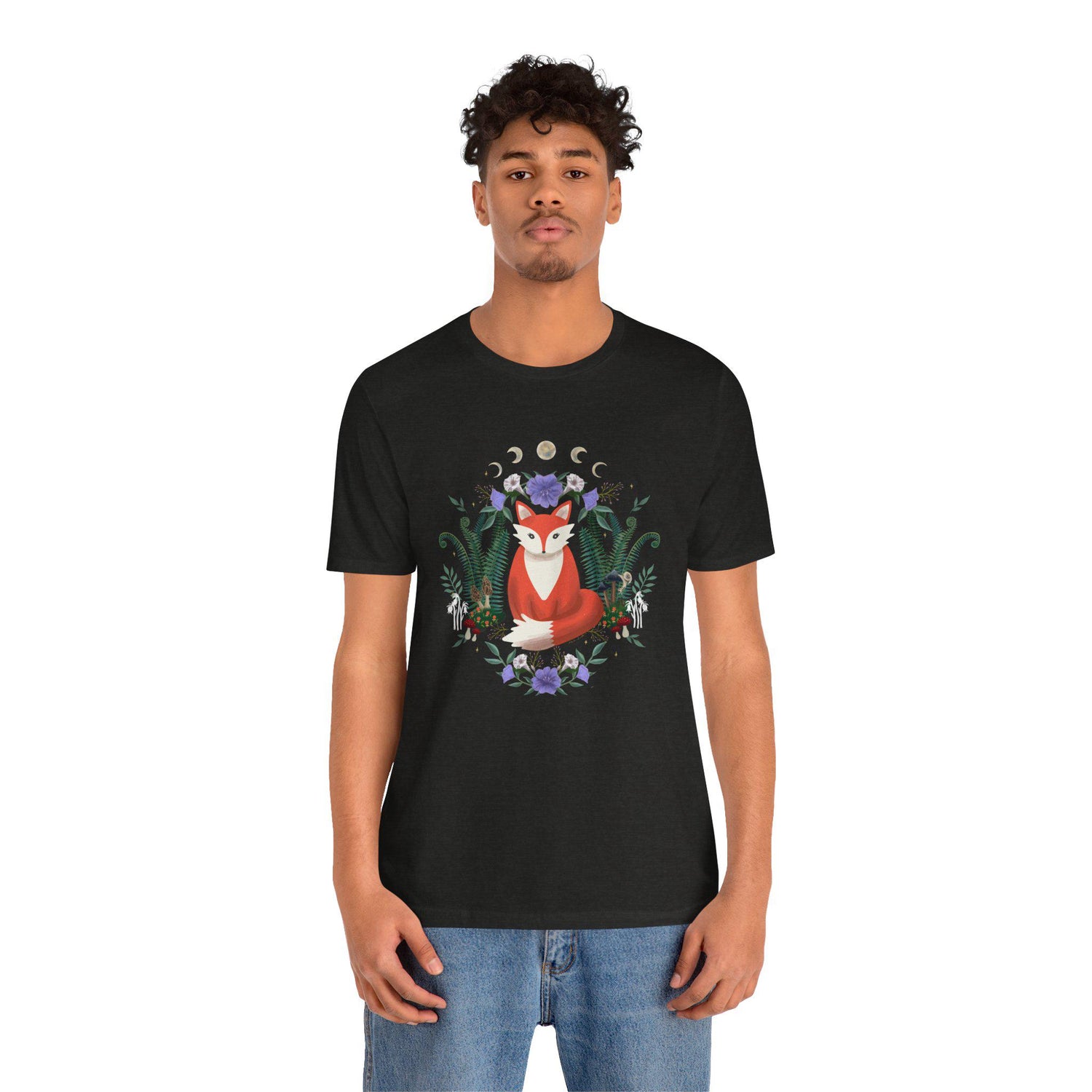Whimsical Fox T-Shirt: Nature-Inspired Floral Design