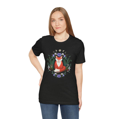 Whimsical Fox T-Shirt: Nature-Inspired Floral Design