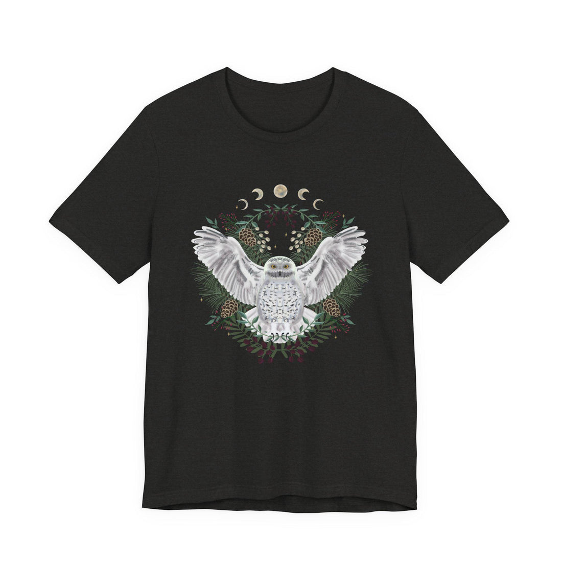 Mystical Owl Graphic Tee | Moon Phases Unisex Shirt