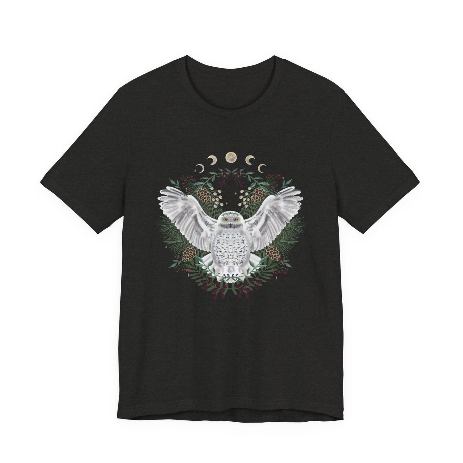 Mystical Owl Graphic Tee | Moon Phases Unisex Shirt