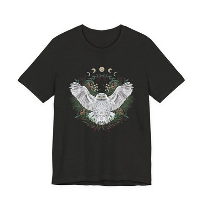 Mystical Owl Graphic Tee | Moon Phases Unisex Shirt