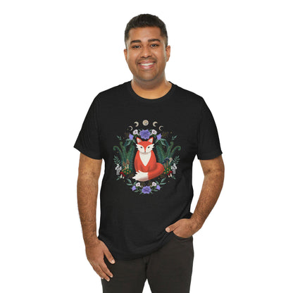 Whimsical Fox T-Shirt: Nature-Inspired Floral Design