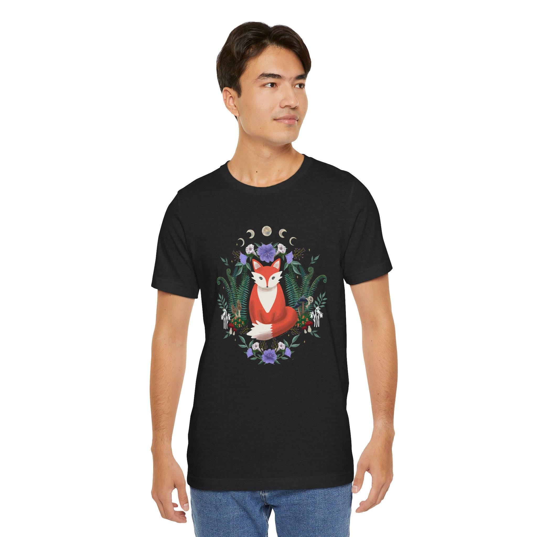 Whimsical Fox T-Shirt: Nature-Inspired Floral Design