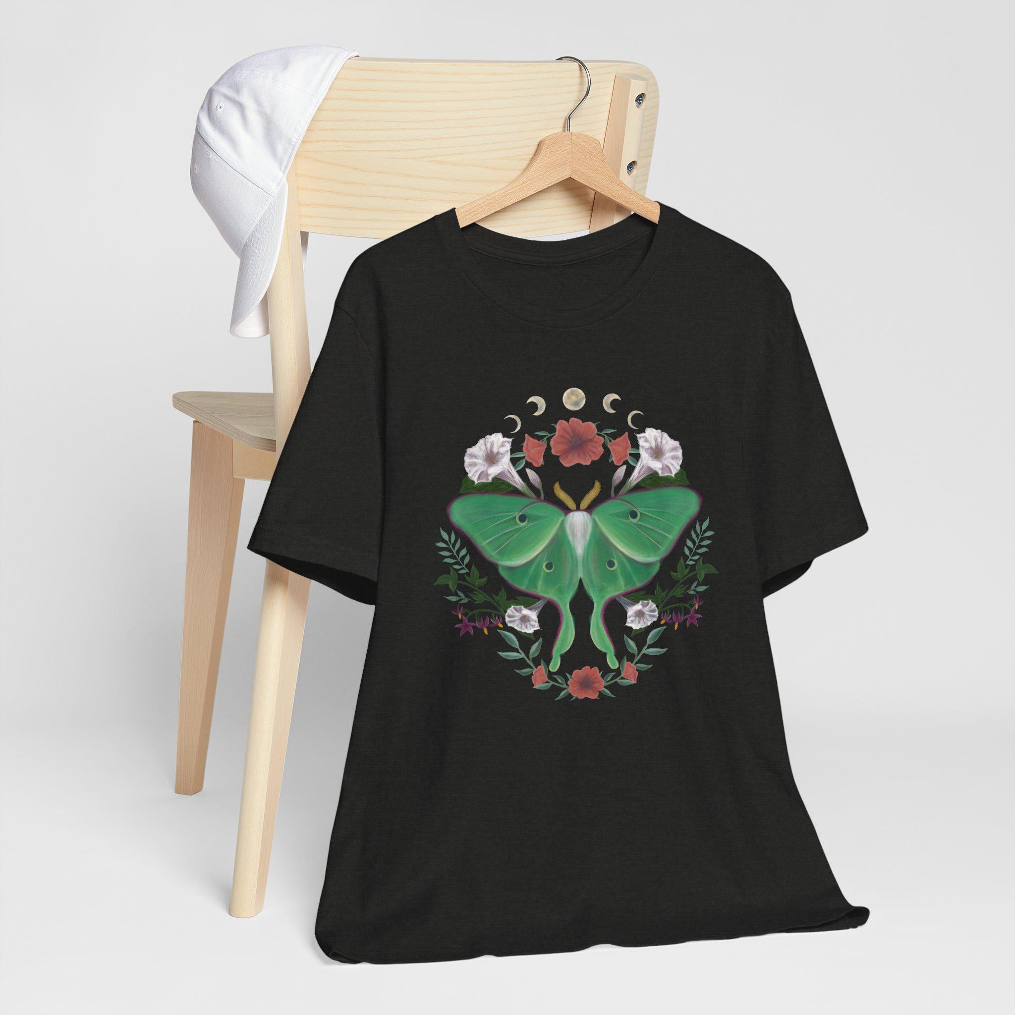 Floral Moth Graphic Tee – Unisex Jersey Short Sleeve T-Shirt