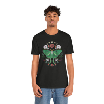 Floral Moth Graphic Tee – Unisex Jersey Short Sleeve T-Shirt