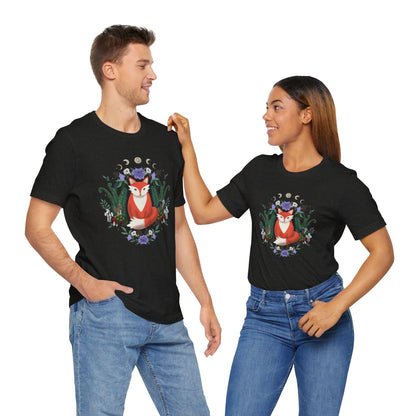 Whimsical Fox T-Shirt: Nature-Inspired Floral Design