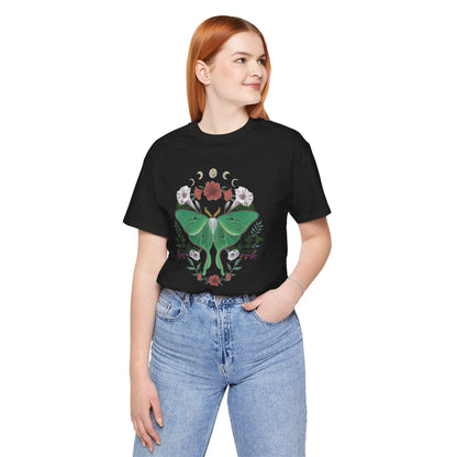 Floral Moth Graphic Tee – Unisex Jersey Short Sleeve T-Shirt