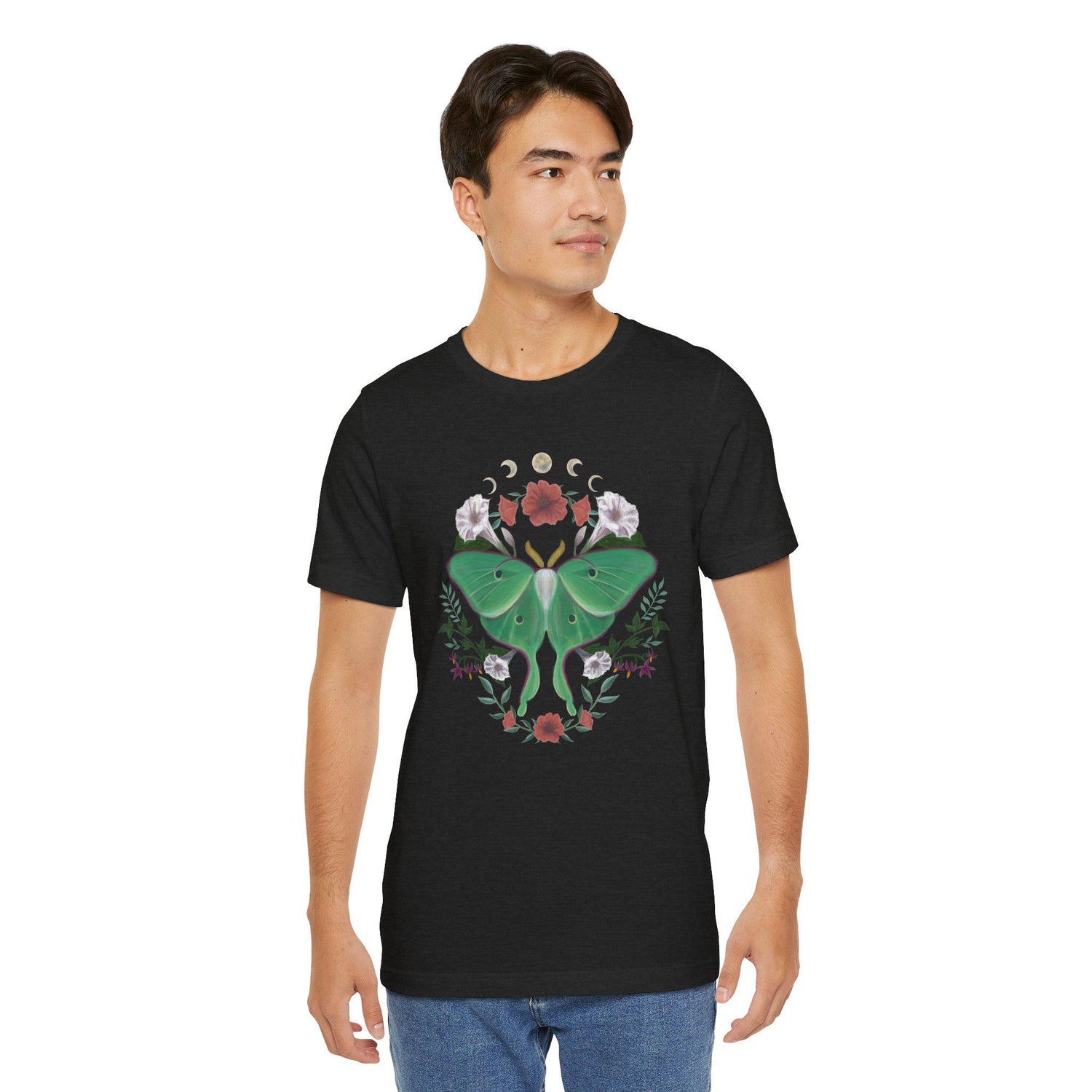 Floral Moth Graphic Tee – Unisex Jersey Short Sleeve T-Shirt