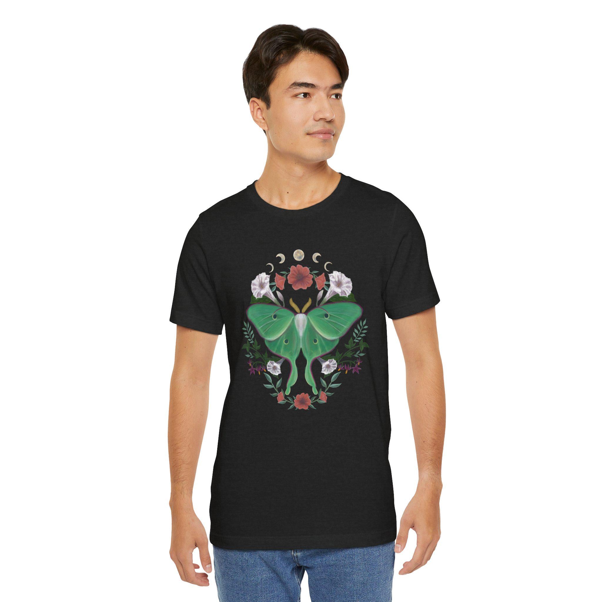Floral Moth Graphic Tee – Unisex Jersey Short Sleeve T-Shirt