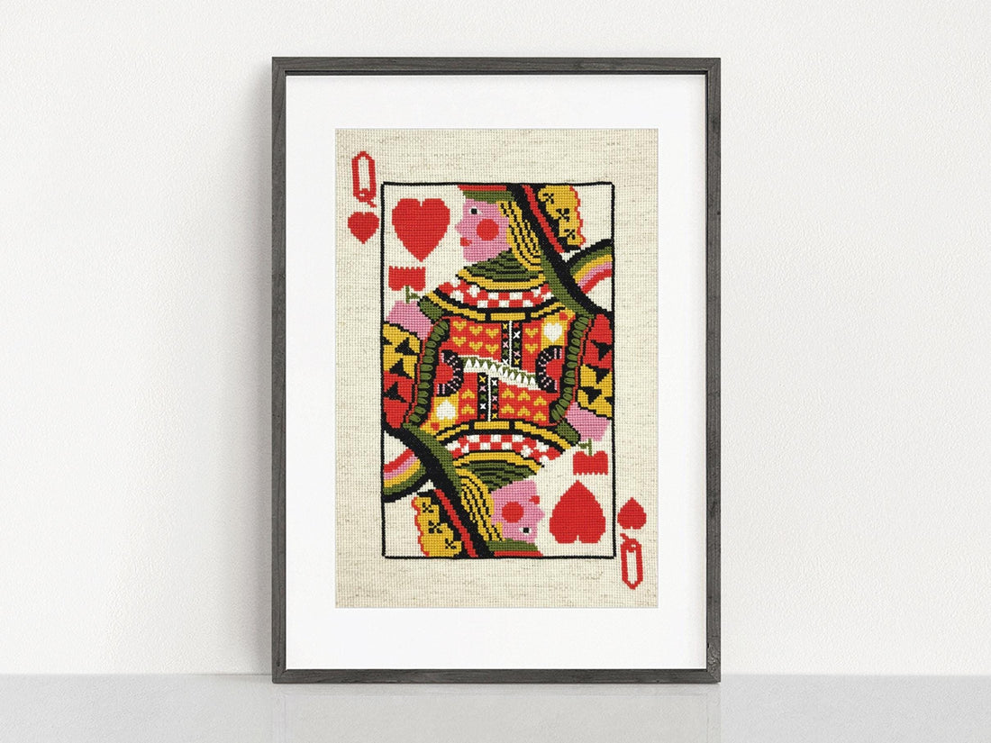 QUEEN of HEARTS cross stitch PDF only