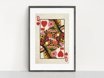 QUEEN of HEARTS cross stitch PDF only