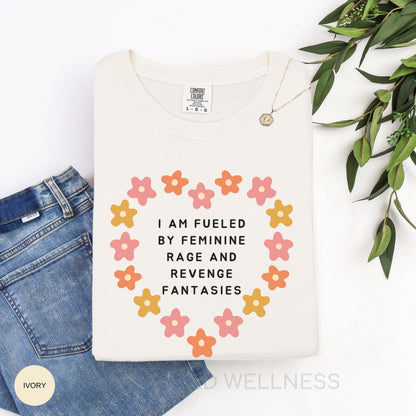 Feminine Rage Shirt | Comfort Colors Radical Feminist Tee | Angry Feminism Tshirt | Women Empowerment Apparel, Gender Equality Activist Gift