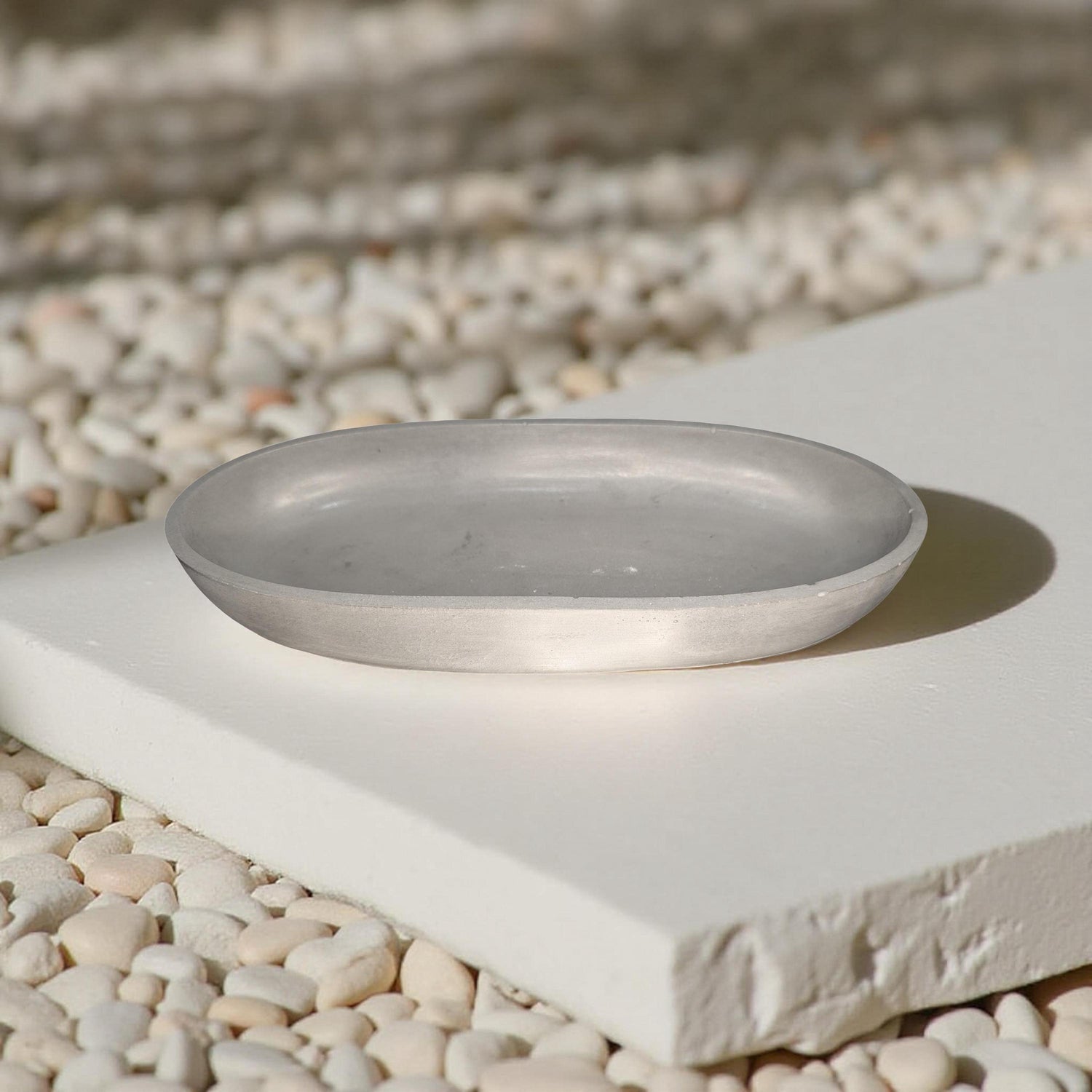 Handmade Oval Concrete Bowl Candle – 3 Wick Soy Candle or Decorative Vessel
