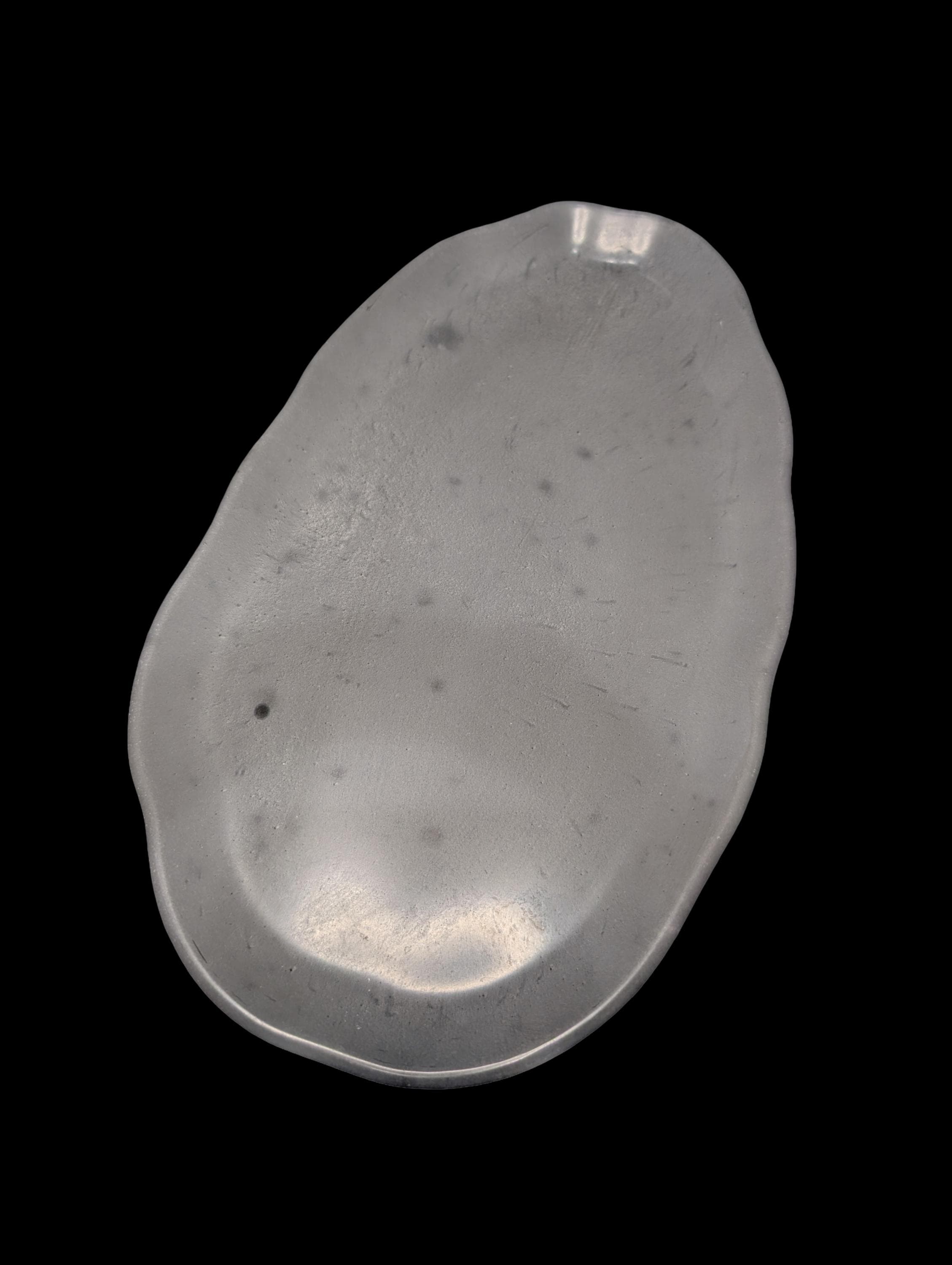 Irregular Oval Concrete Tray | Modern Decorative Dish | Half &amp; Half, Marble, or Gray Finish