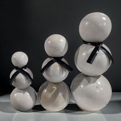 Handmade Concrete Snowman Set – Modern Minimalist Winter Décor