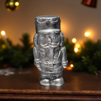 Handmade Concrete Nutcracker Figurines (6 &amp; 4 Inches Tall) | Paintable or Hand-Painted Christmas Decor | Modern Holiday Shelf Accent