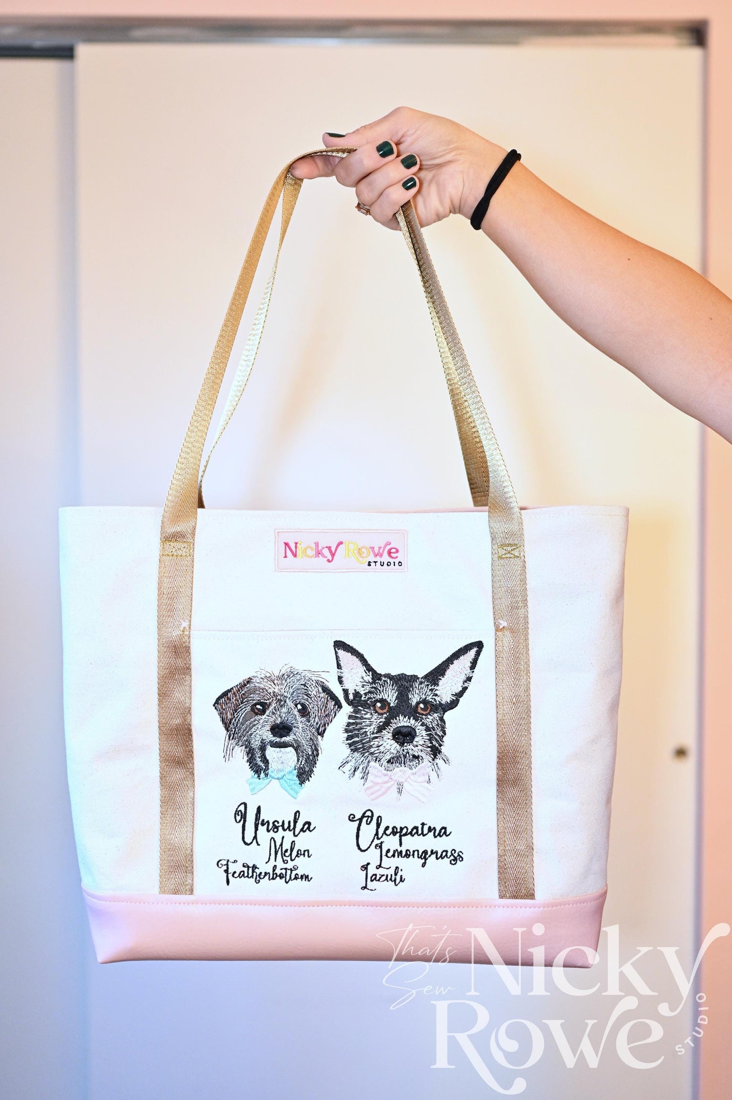 Pet Embroidered Tote Bag - Custom Handmade Everyday Tote made Functional Art - NO AI