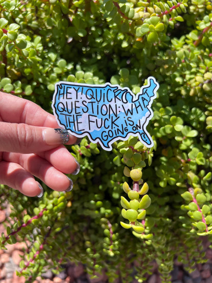 WTF is Going on America Sticker - Anti Trump Social Justice Design