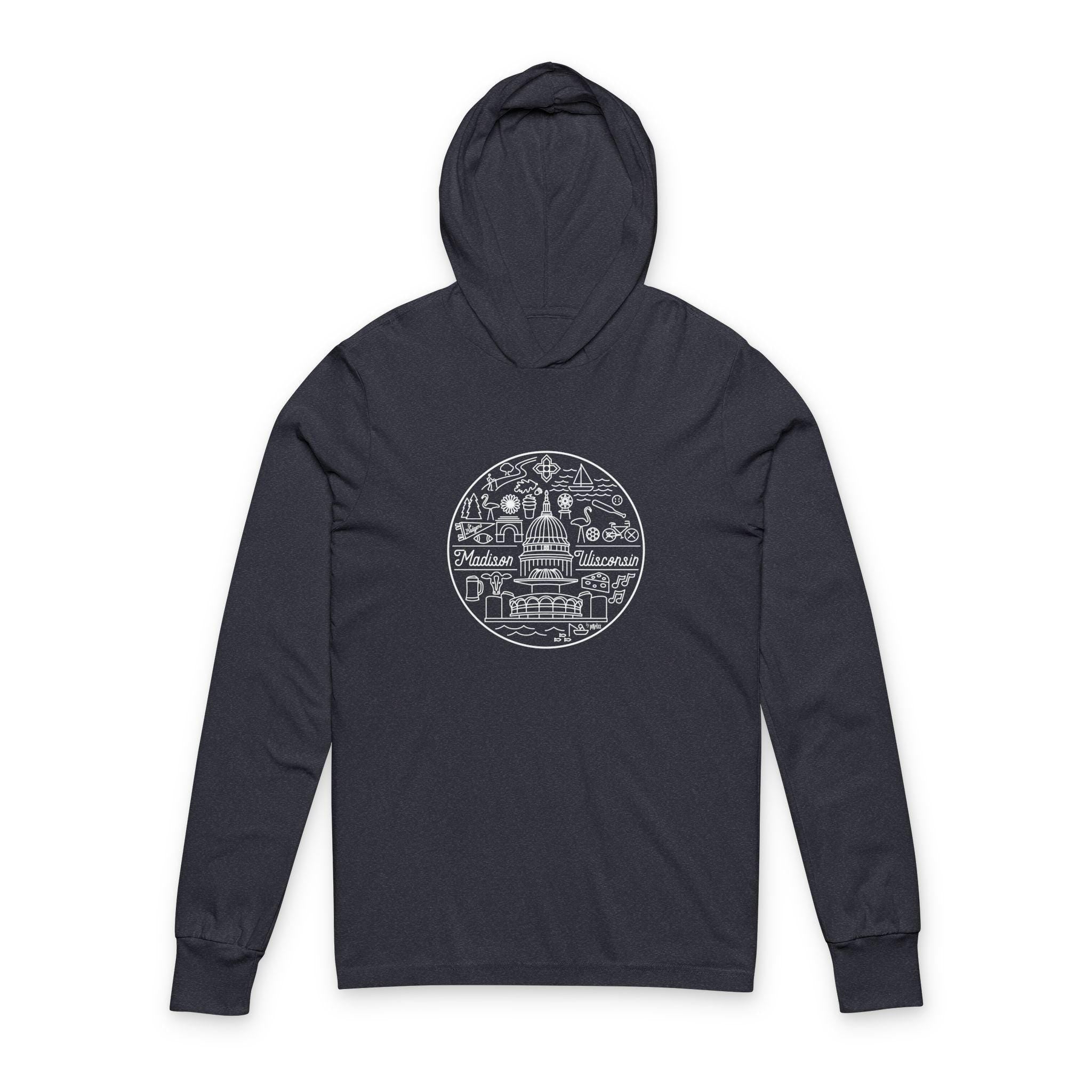 Madison Wisconsin Iconic Unisex Hooded Long Sleeve Tee,