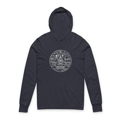 Madison Wisconsin Iconic Unisex Hooded Long Sleeve Tee,