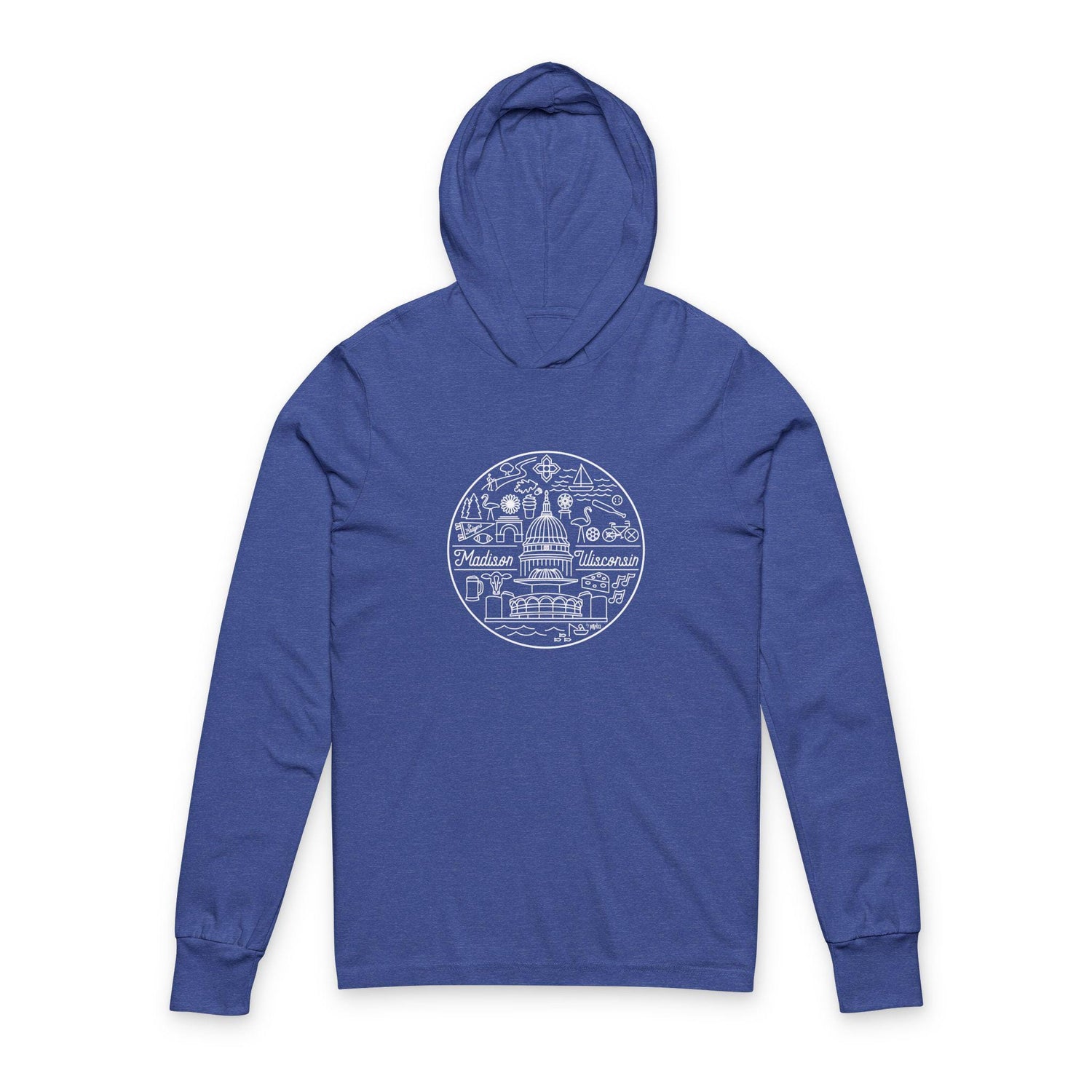Madison Wisconsin Iconic Unisex Hooded Long Sleeve Tee,