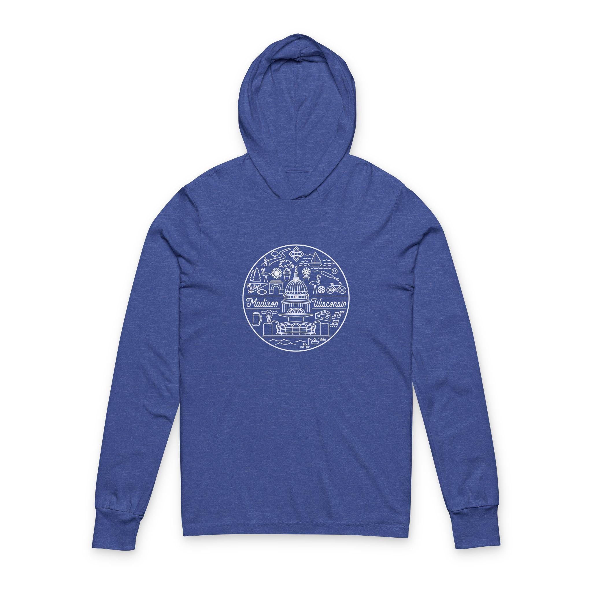 Madison Wisconsin Iconic Unisex Hooded Long Sleeve Tee,