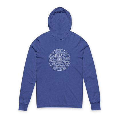 Madison Wisconsin Iconic Unisex Hooded Long Sleeve Tee,