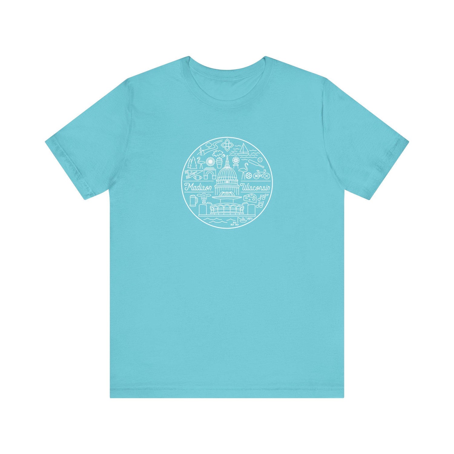 Madison Wisconsin Landmarks Tee, Minimalist Line Art Shirt