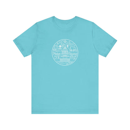 Madison Wisconsin Landmarks Tee, Minimalist Line Art Shirt