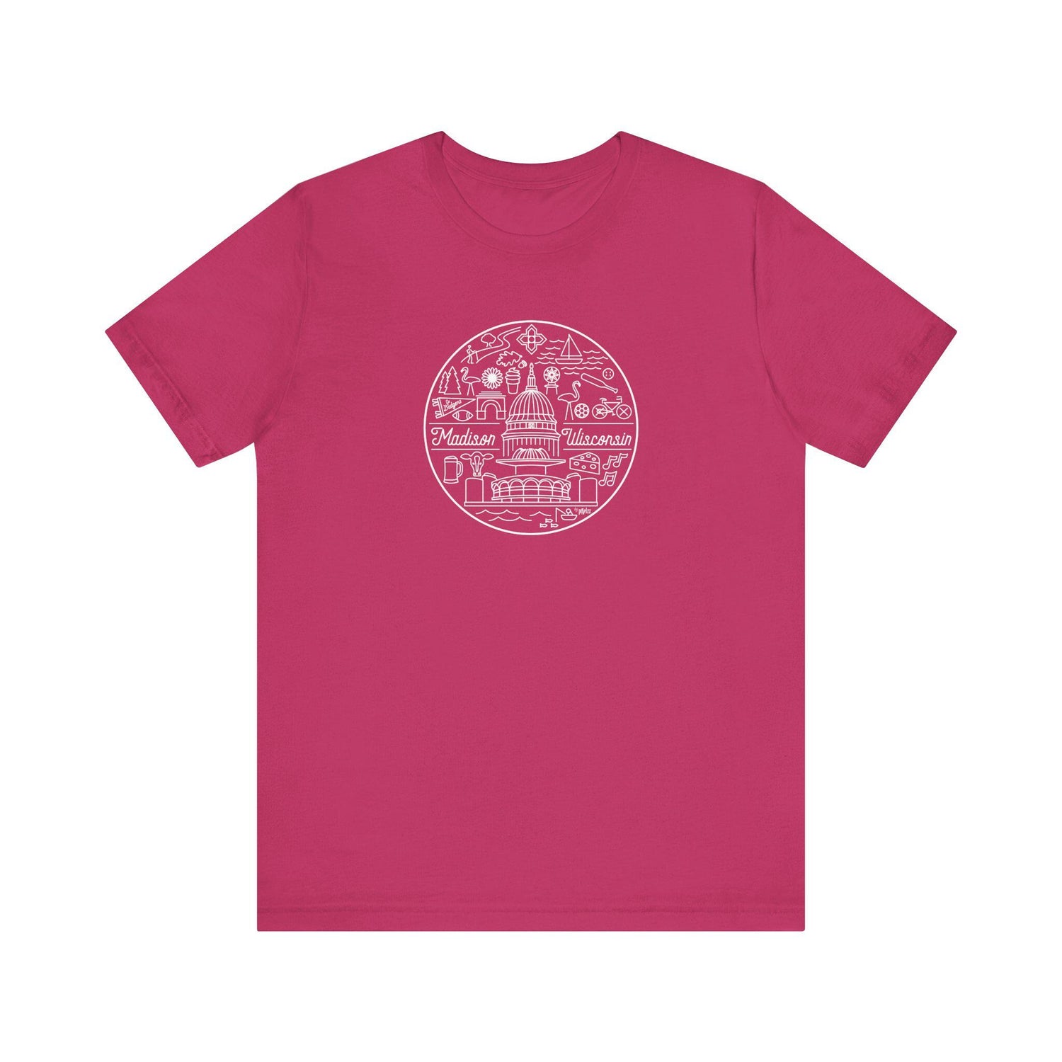 Madison Wisconsin Landmarks Tee, Minimalist Line Art Shirt
