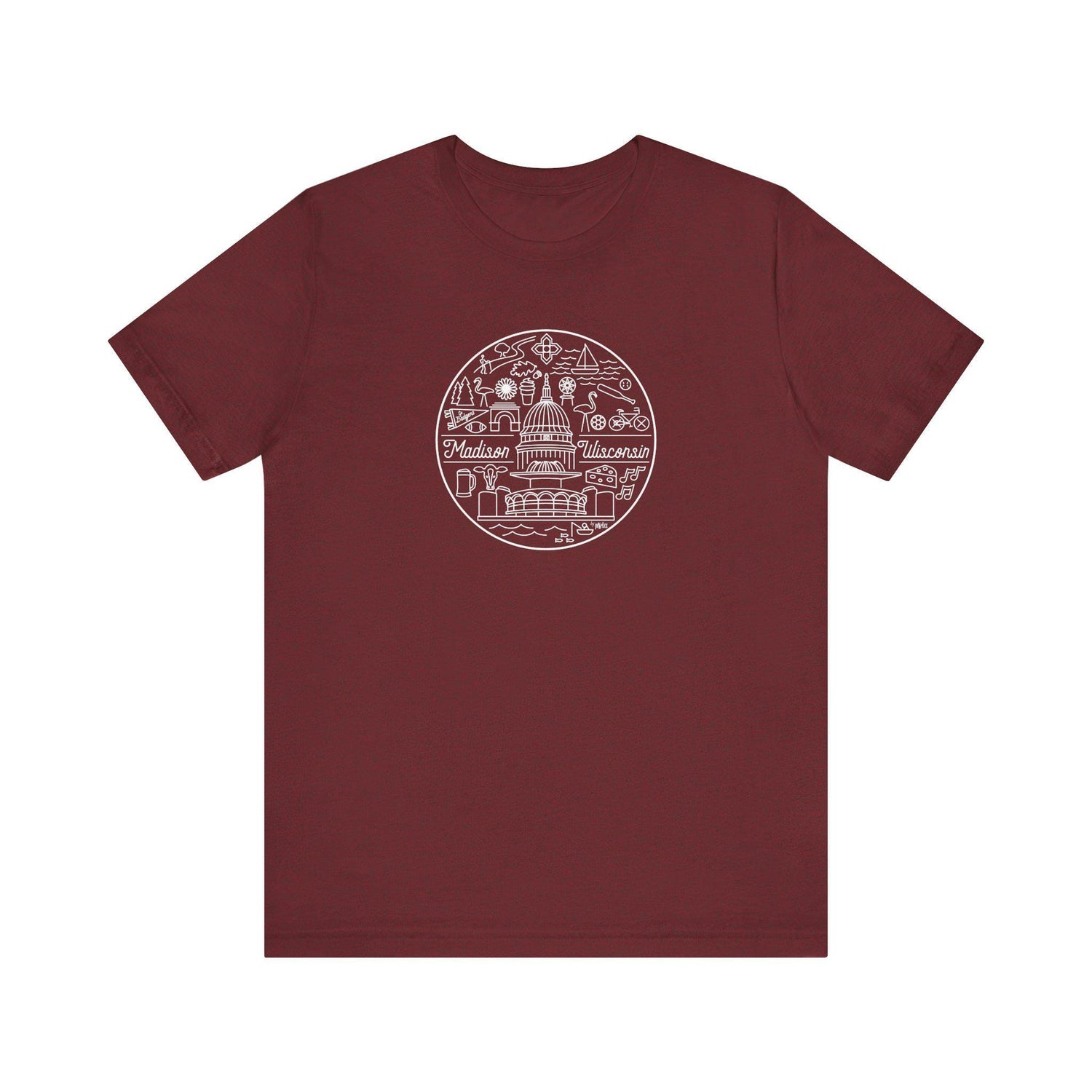 Madison Wisconsin Landmarks Tee, Minimalist Line Art Shirt