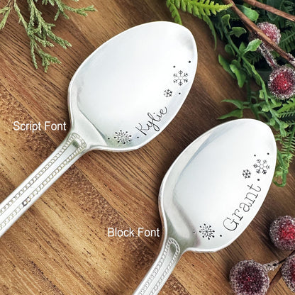 Custom Hot Cocoa Spoon: Vintage Stamped Hot Chocolate Gift